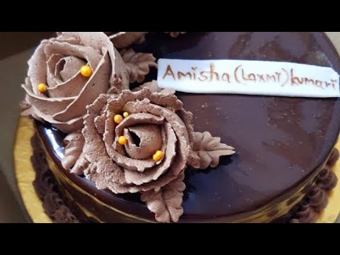 Chocolate truffle cake with rose making tutorial 🎂 #cakedecoration #trendingvideo  #tastyrecipes