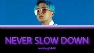 Never Slow Down Woodie Gochild Lyrics (Han + Rom)