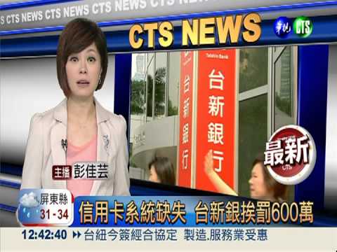 信用卡業務缺失 台新銀重罰600萬