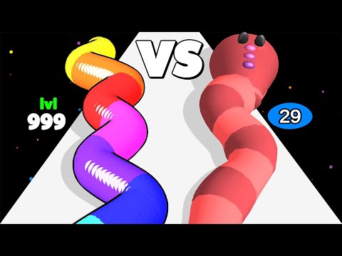 GUMMY WORM GO! /vs WORM RACE 3D ∞ Snake Color Gameplay Android iOS • Satisfying ASMR Mobile Games