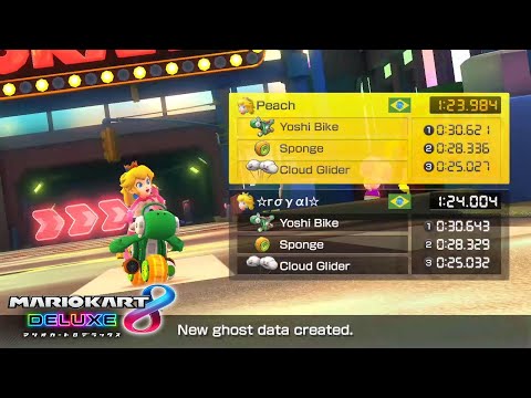 Tour New York Minute - 1:23.984 by royal (Mario Kart 8 Deluxe Inward Bike Record)