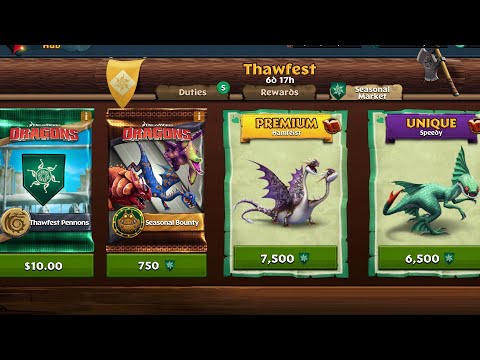GETTING ALL THE DRAGONS/PACKS/DECORATIONS IN THAWFEST SEASONAL MARKET - Dragons: Rise of Berk