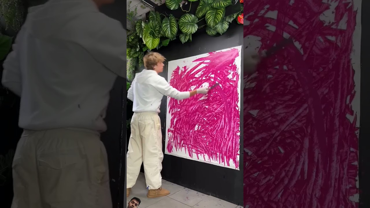 Gordon Ramsay painting using kitchen knife