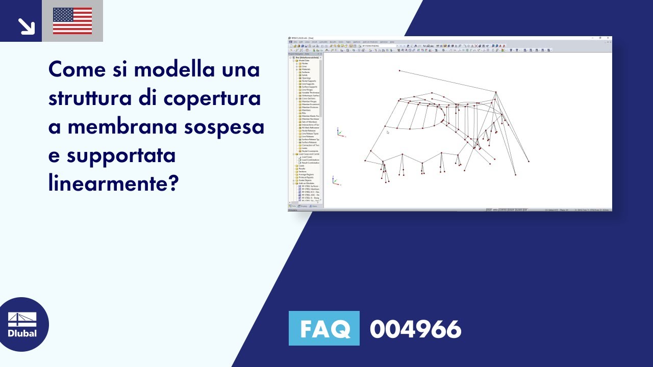 FAQ 004966 | Come posso modellare una struttura di copertura a membrana sospesa con i vincoli esterni delle linee?
