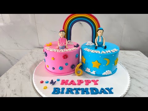 1 kg.  plus 1 kg. cake 🎂  boy girls cake 🎂 divyanshu 2468 eggless cake