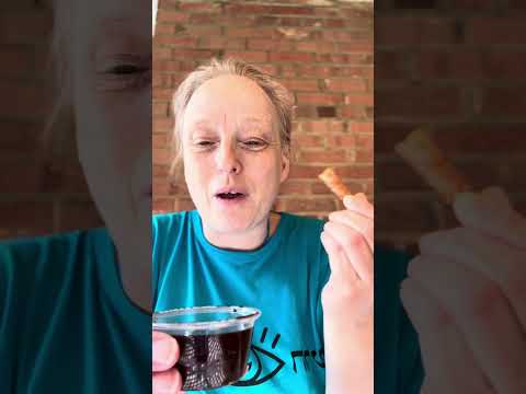 Trying Chocolate Sauce with Funnel Cake Fries!