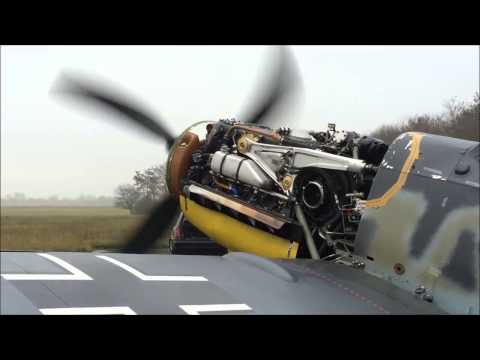 Bf 109 G-6 Schwarze 8  Engine Test