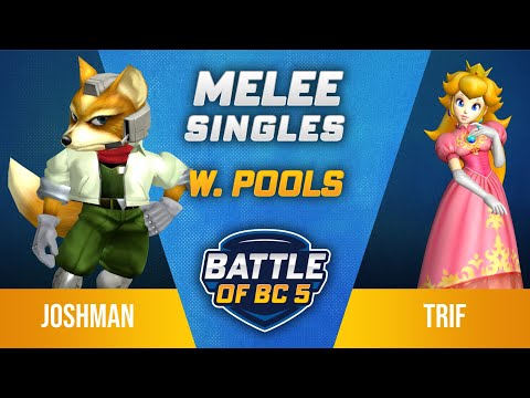 Joshman (Fox) vs Trif (Peach) - Melee Singles Winners Pools - Battle of BC 5