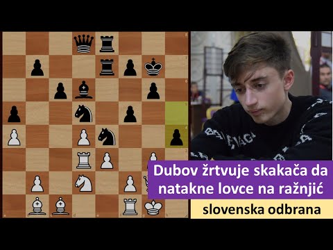 Genijalni Danil Dubov žrtvuje konja da lovce natakne na ražnjić - slovenska odbrana