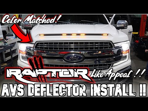 F150 Lariat Gets COLOR MATCHED AVS Bug Deflector Installed !! Ford Raptor Like Appearance !!
