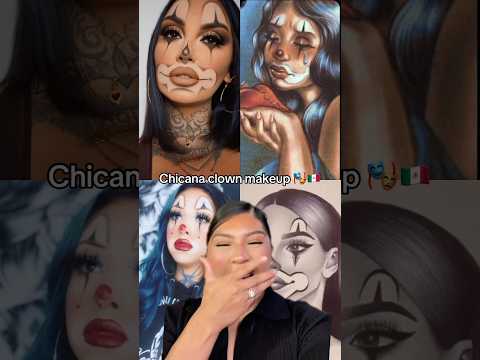 Chicana Clown makeup inspo🇲🇽🎭#beauty #latinamakeup #chicana #makeuptutorial