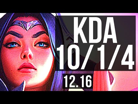 IRELIA vs SYNDRA (MID) | 10/1/4, 700+ games, 1.0M mastery, Godlike | KR Challenger | 12.16