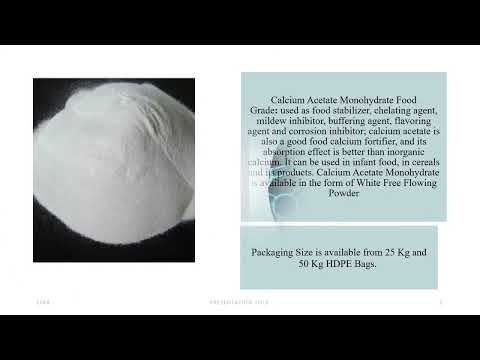 Calcium Acetate Monohydrate Food grade