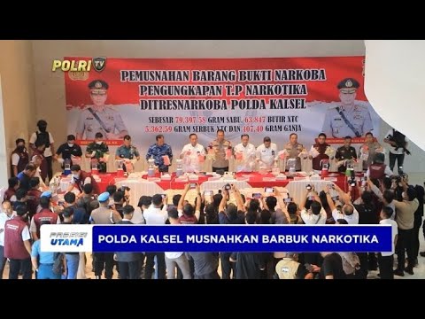 POLDA KALSEL MUSNAHKAN BARBUK NARKOBA