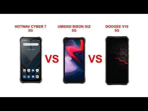 HOTWAV CYBER 7 vs UMIDIGI BISON Gt2 vs Doogee V10 - 5G smartphones comparison (links in description)