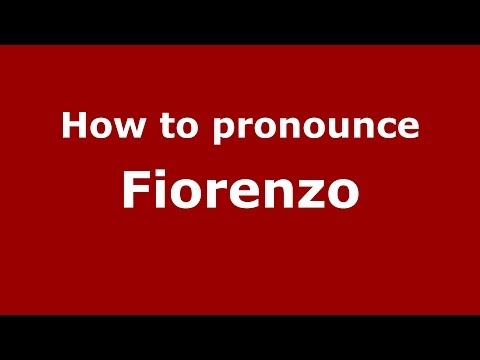 How to pronounce Fiorenzo (Italian/Italy) - PronounceNames.com