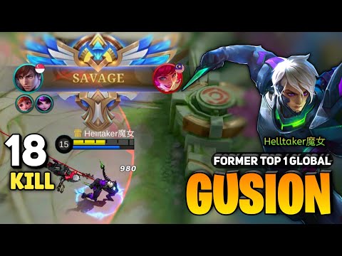 SAVAGE! Gusion Fast Hand Gameplay [ Gusion Best Build Top Global ] By Helltaker魔女 - Mobile Legends