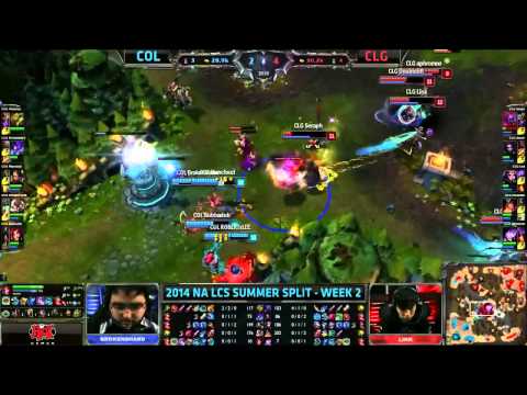 COL Robertxlee Corki VS CLG Doublelift Sivir Highlights   2014 NA LCS Summer W2D2 MUST SEE
