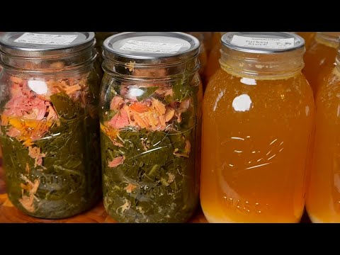 How to can collard greens with smoked turkey necks!