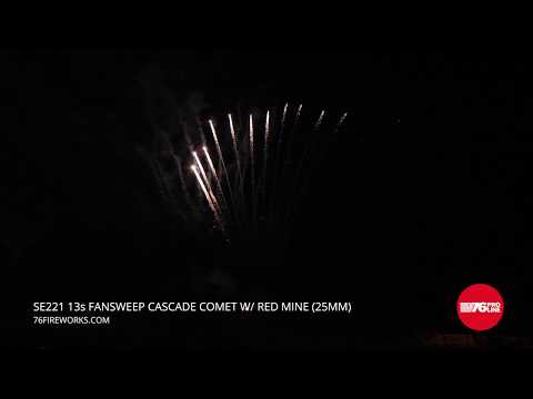 SE221 13s FanSweep Silver Cascade Comet w/ Red Mine - 25mm