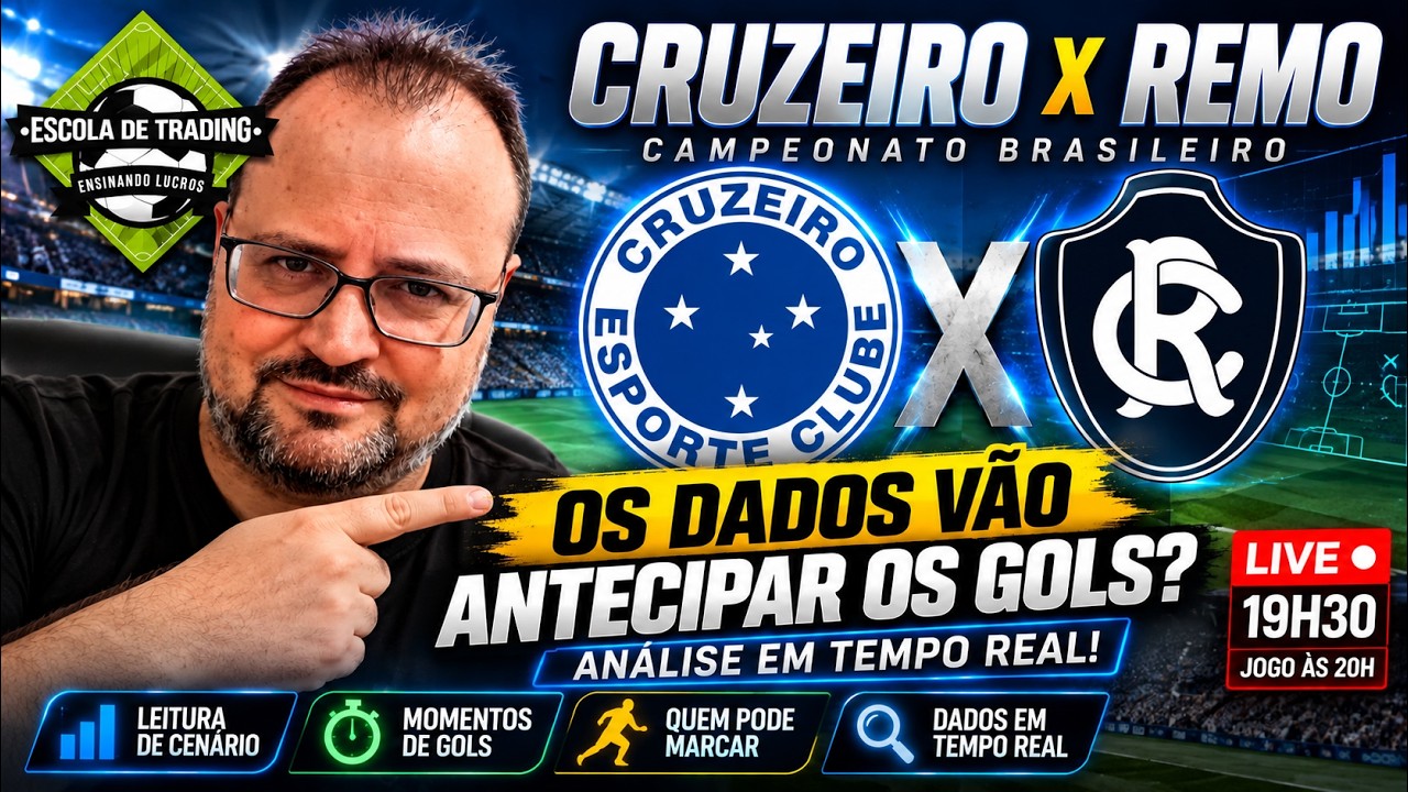 CRUZEIRO X REMO AO VIVO | Os Dados Vão Antecipar os Gols? Análise em Tempo Real!