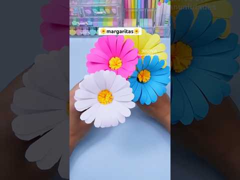 DIY Margaritas de papel 🌼 Manualidades con papel 🌼 Flores de papel #diy #manualidades #papel