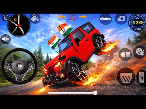 Red Thar Offroad King 👑🔥 | Indian Car Simulator 3D | Android Gameplay 🚨