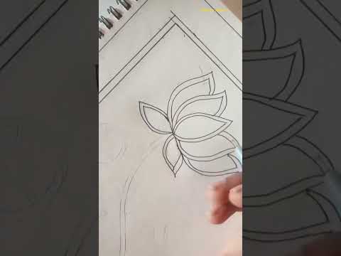 Drawing lotus Madhubani painting #art #madhubani #madhubanipainting #drawing