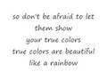 Cyndi Lauper True Colours Lyrics 