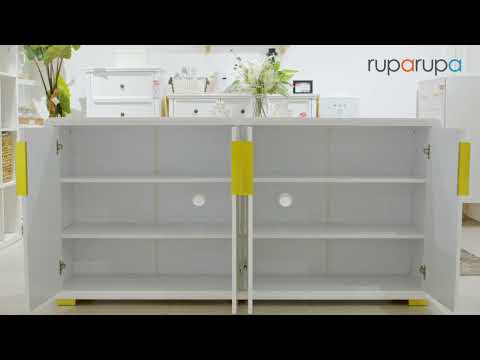 Gambar Informa Irvin Lemari Kabinet 4 Pintu High Gloss - Putih