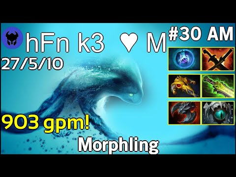 903 gpm! hFn k3 ♥ M plays Morphling!!! Dota 2 7.21