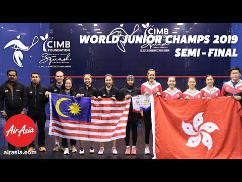 WSF World Junior Championships  2019 - Malaysia v Hong Kong - Teams Semi Final Replay