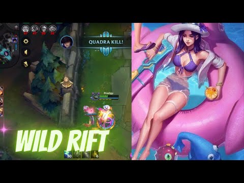 WILD RIFT POOL PARTY CAITLYN GAMEPLAY - How To Survive And Win