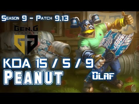 Gen Peanut OLAF vs NIDALEE Jungle - Patch 9.13 KR Ranked