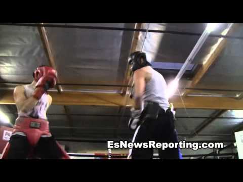 sparring at the robert garcia boxing academy