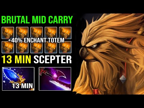 WTF Carry Shaker Mid 13Min Scepter +40% Enchant Totem Cleave with 24Kills Amazing Echo Slam Dota 2