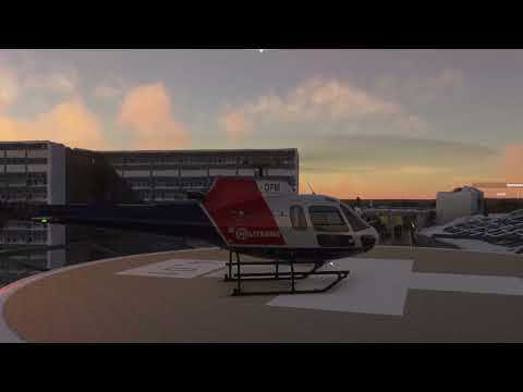 Scenic helicopter tour over Helsinki city, the capital of Finland. Microsoft Flight Simulator 2020