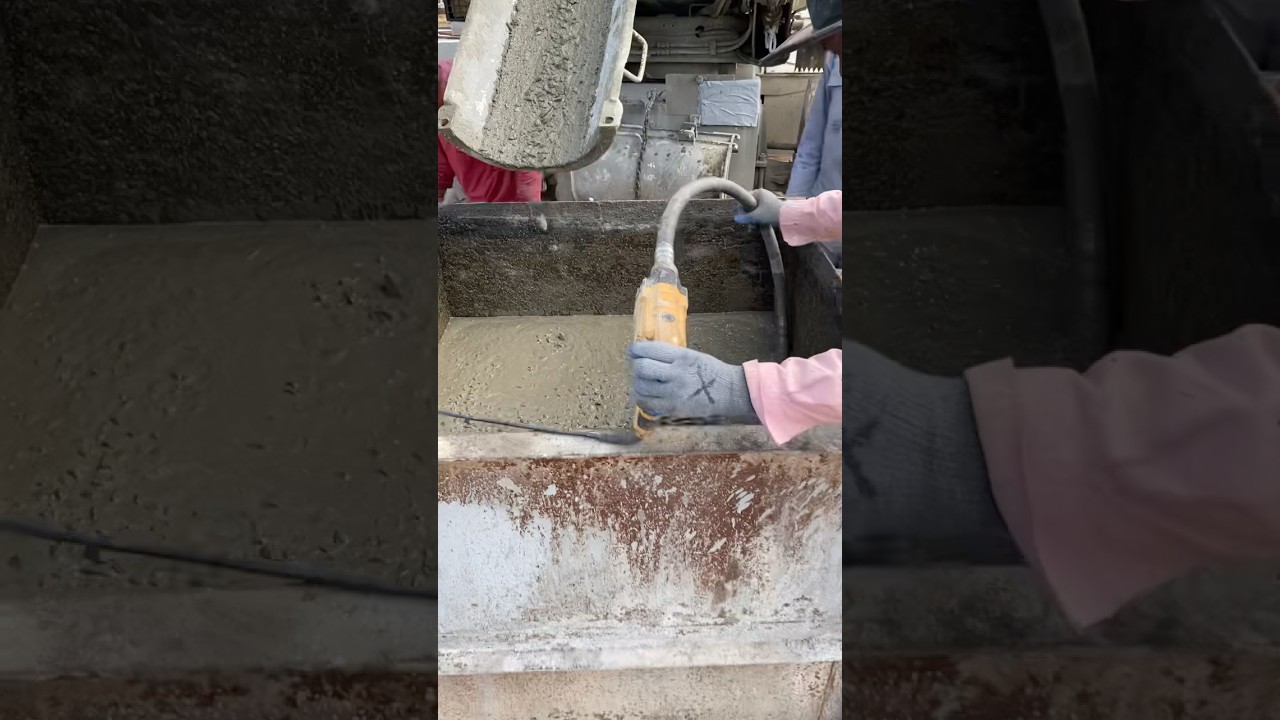 How to use poker vibrator in concrete #construction #concrete #precast