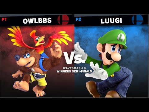 WaveSmash 8 Winners Semi-Finals - OwlBBs (Banjo & Kazooie) VS Luugi (Luigi)