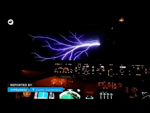 St Elmo's fire in intense storms over Zurich, Switzerland.