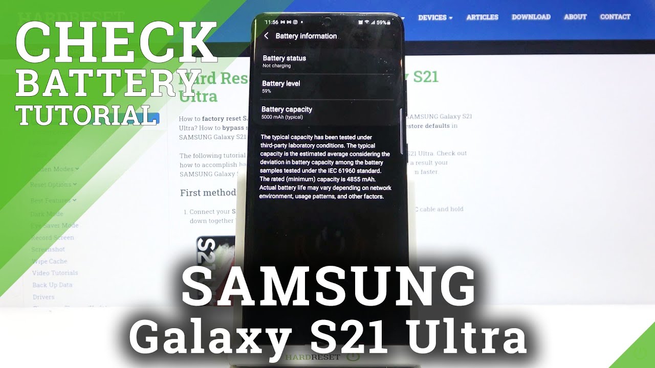 How to Check Battery Capacity in SAMSUNG Galaxy S21 Ultra – Battery Info