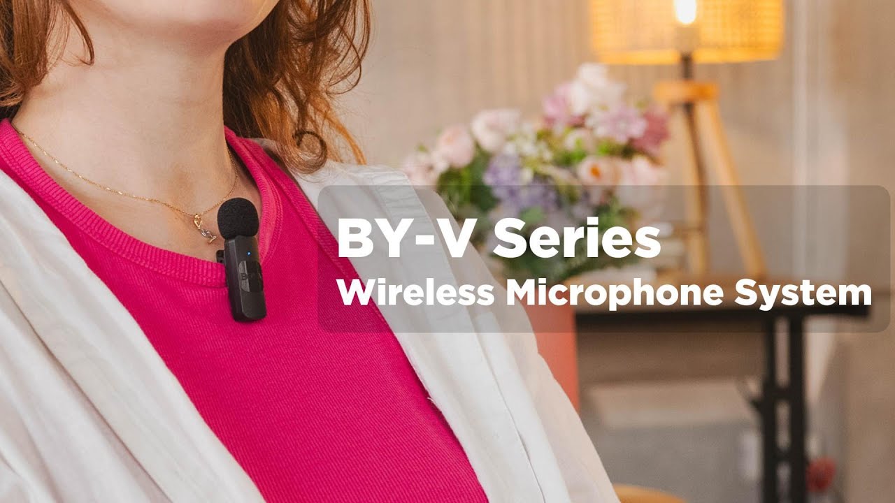 نظام ميكروفون لاسلكي صغير ثنائي القناة من سلسلة BOYA BY-V