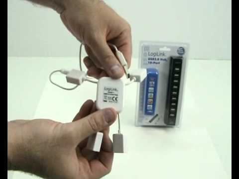 LogiLink Prisijungti | USB 2.0 Hub-10 prievadas su maitinimo adapteriu video