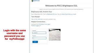 Pellissippi State Brightspace D2L Tutorial - Step 1. Login