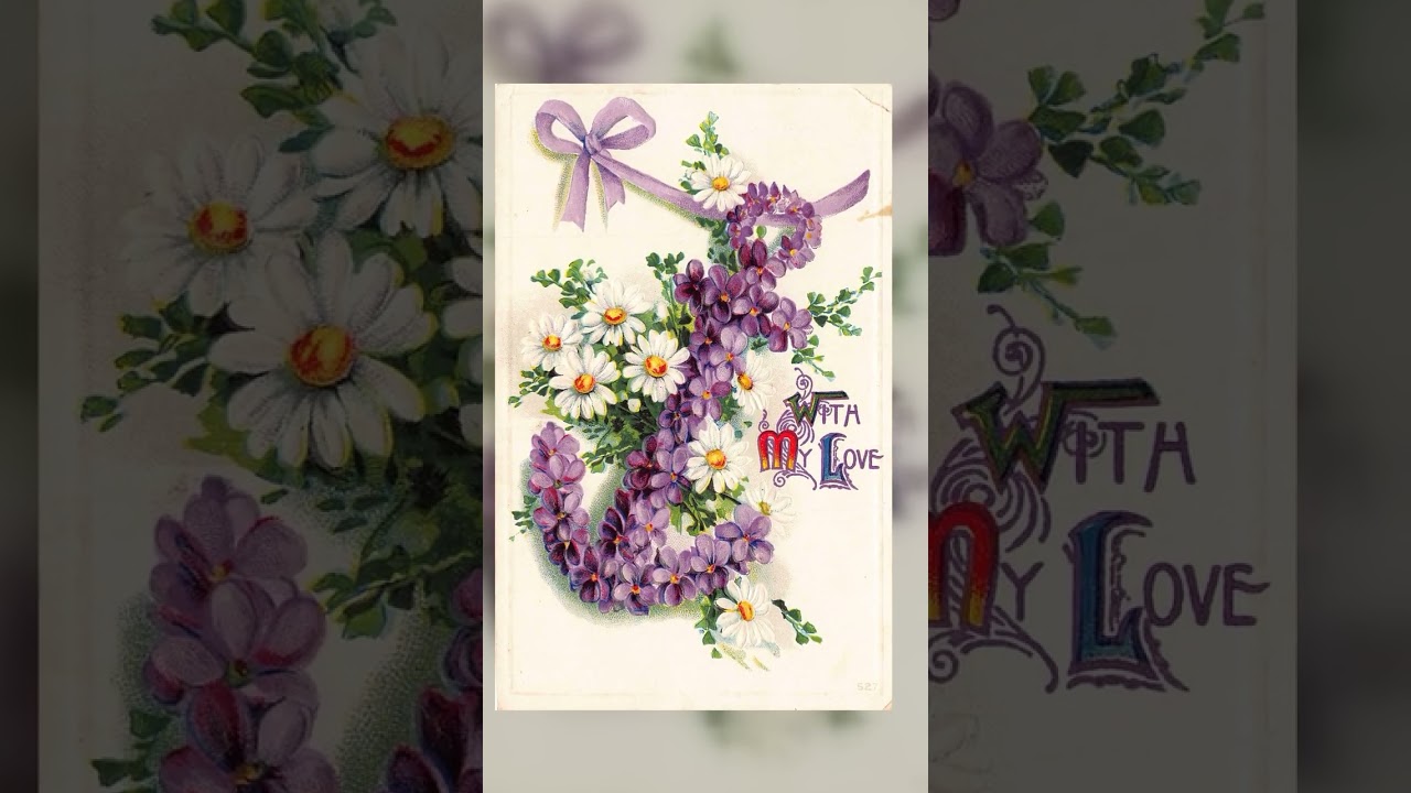 Embossed Floral Postcard, 'With My Love', Early 1900s Video