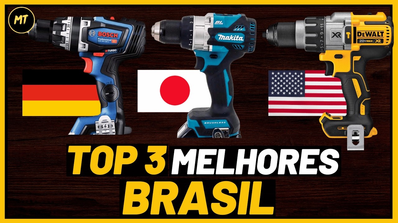 Top 3 PARAFUSADEIRAS MAIS FORTE DO BRASIL! As MELHORES FURADEIRAS a BATERIA da MAKITA, BOSCH, DEWALT