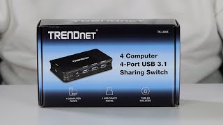 Unboxing - TRENDnet 4 Computer 4-Port USB 3.1 Sharing Switch, TK-U404