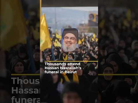 Thousands attend funeral of ex-Hezbollah leader Hassan Nasrallah in Beirut | AJ#shorts