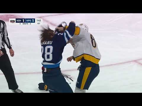 NHL Fight - Predators @ Jets - Jeannot vs Beaulieu - 23/10/2021