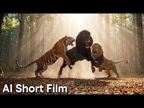 SIMBA and SHERE KHAN vs DARK LION – Shere Khan Saves Simba’s Family | AI Short Film
